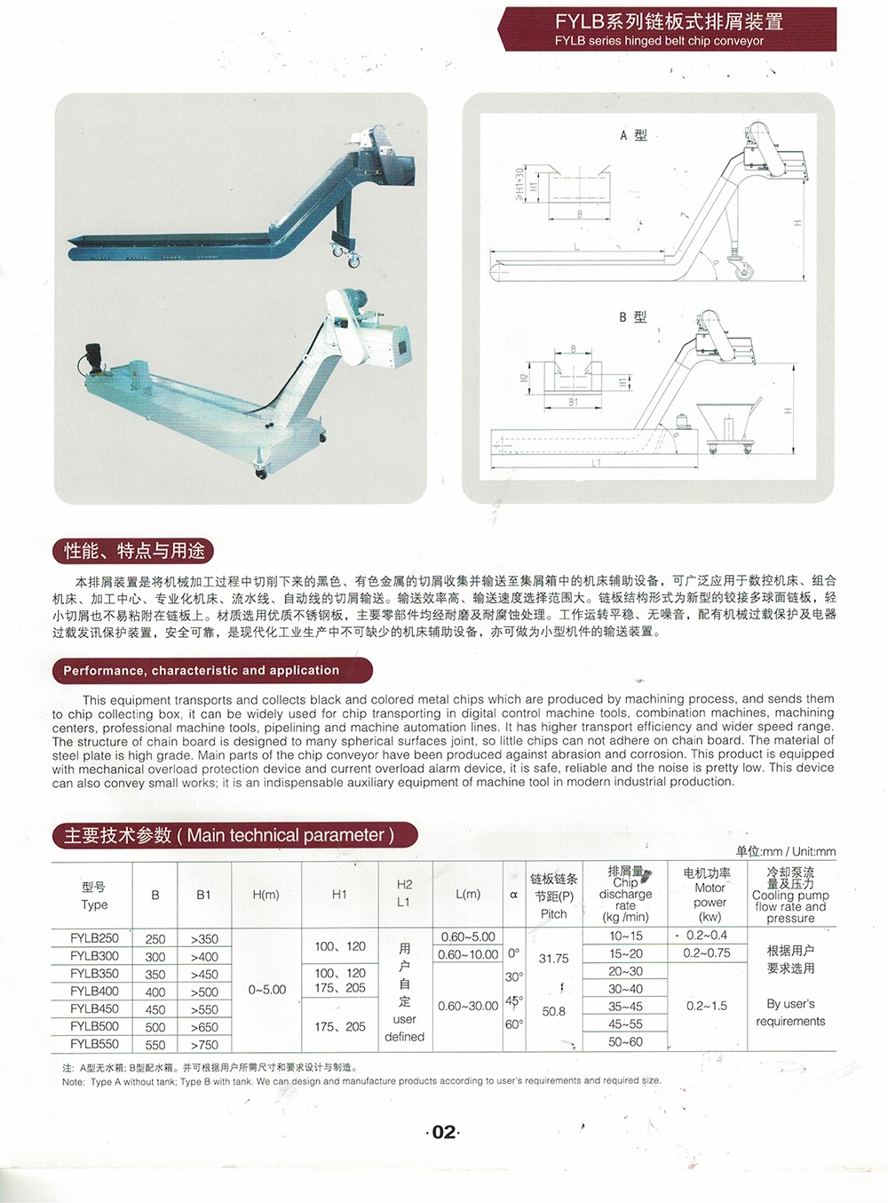 FYLB系列链板式排屑装置